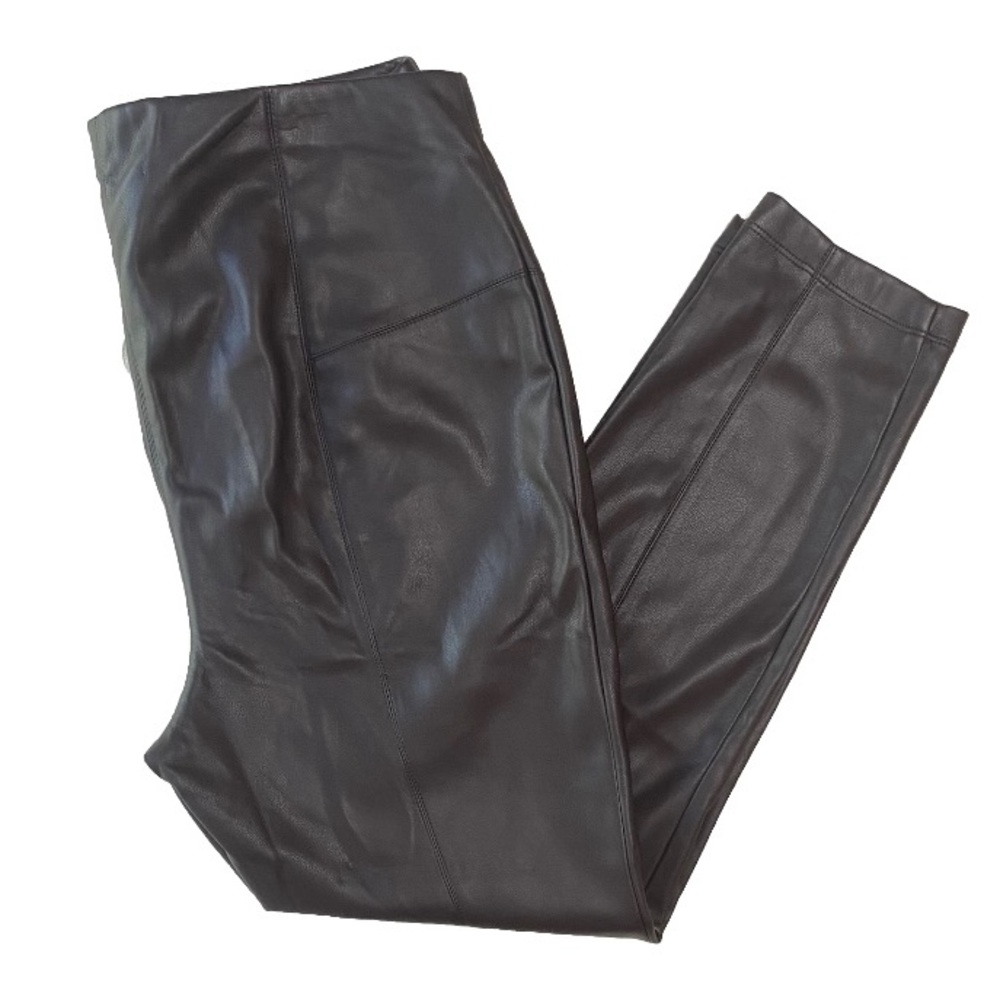🆕 Marc New York Pants Women’s 3X Espresso Brown Faux Leather Pull On NEW NWT - Picture 3 of 9